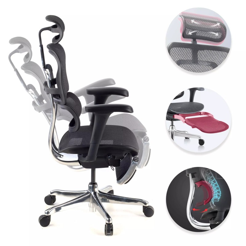 MTI - Leg Rest Black Adaptable Ergohuman Chair