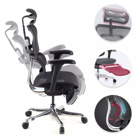 MTI - Leg Rest Black Adaptable Ergohuman Chair