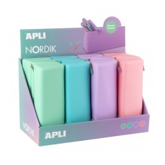 APLI - Nordik Pencil Case Silicone Pastel Triangle