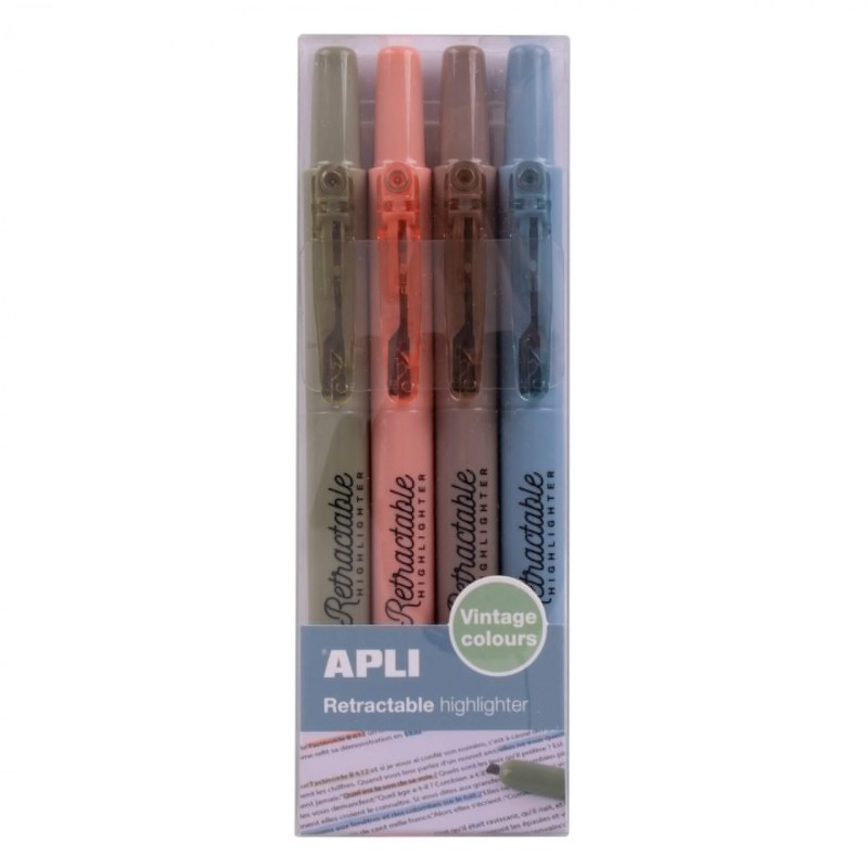 APLI - Highlighter Vintage Color x4