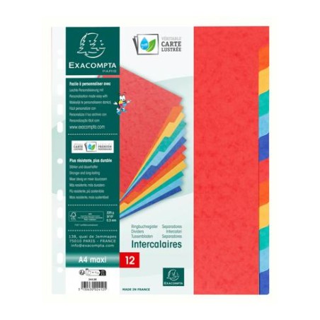 EXA DIVIDERS 12 PART CARDBOARD MAXI ASS