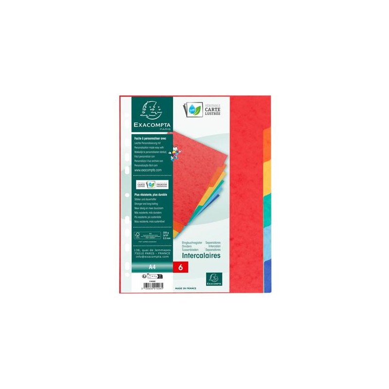 Exa - Dividers 6 Parts Cardboard