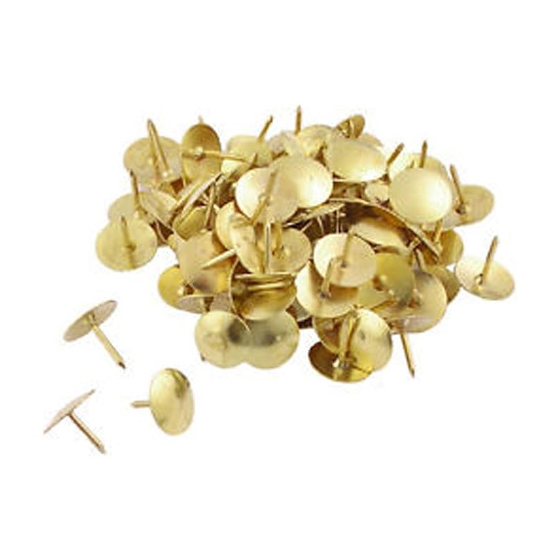 WDY - Push Pins Flat Brass-Plated x100