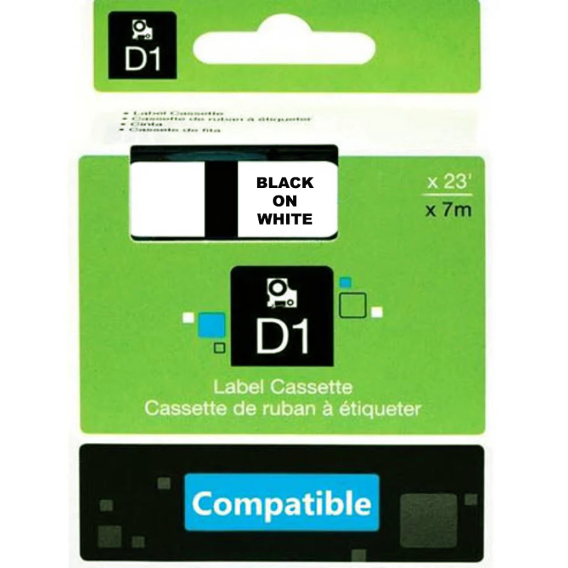 DYMO - Labelling Tape COMPATIBLE Black on White 24mm