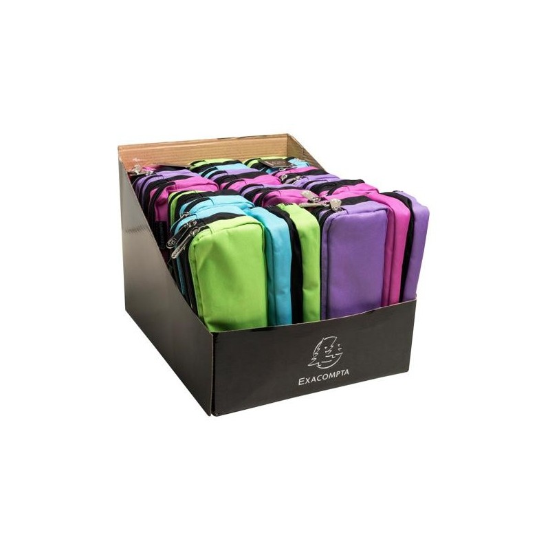 EXA - Pencil Case COLOR 3 ZIip Pink or Blue
