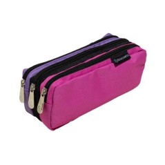 EXA - Pencil Case COLOR 3 ZIip Pink or Blue