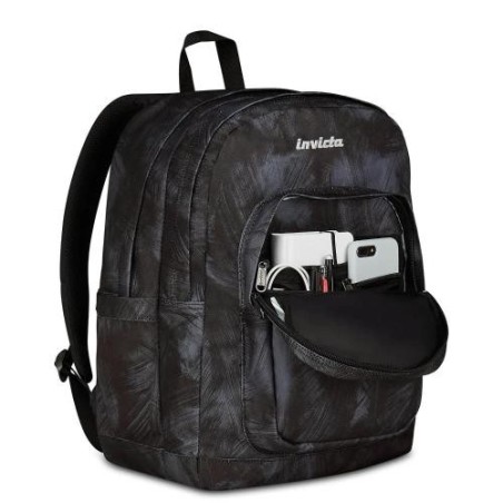 INVICTA - Backpack JELEK Brushed Black 2 Comp-
