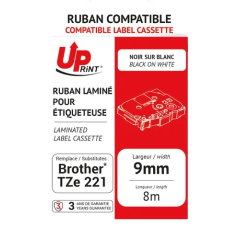 Uprint - Compatible Labelling Tape Black On White 9mm