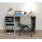 Home office desk -White and oak-effect finish with 1 storage section - 120x75x50 cm