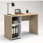 Home office desk -White and oak-effect finish with 1 storage section - 120x75x50 cm