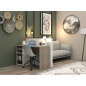 Home office desk -White and oak-effect finish with 1 storage section - 120x75x50 cm