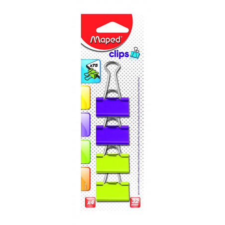 MAPED - Binder Clips 32mm x4, Assorted Colors