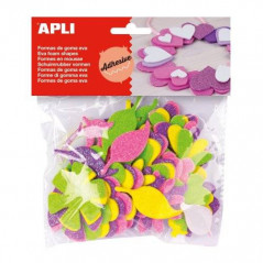 APLI Adhesive Glitter Foam Flowers x48