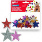 APLI Adhesive Glitter Foam Stars x50