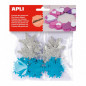 APLI Adhesive Glitter Foam Snowflakes x22
