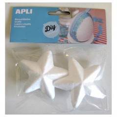 APLI - Styrofoam stars 75mmX75mm, x2