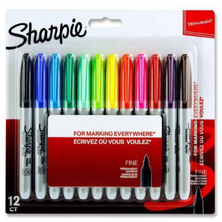 Sharpie Set of 12 Colors Fine Markers