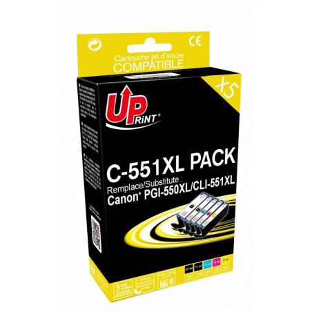 UPRINT CANON 551XL PACK OF 5