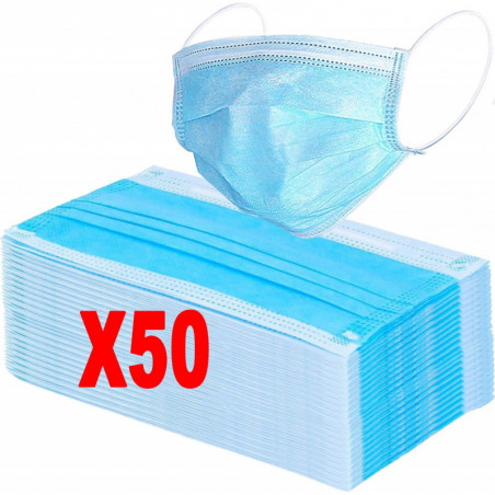 FACE MEDICAL MASKS BOX OF 50 -5 X10-