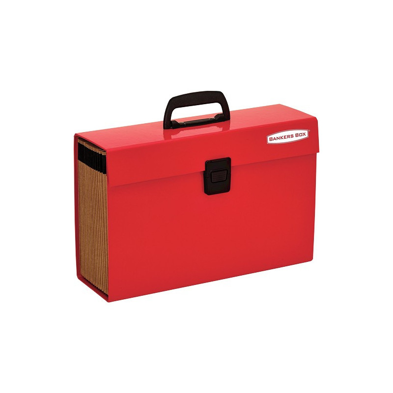 BANKERS - Expanding Case With Handle 19 Compartments, Red