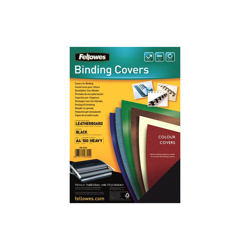 Fellowes Binding Covers A4 Black - Pack 100