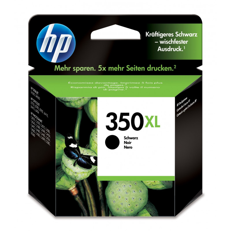 HP 350XL High Yield Black Original Ink Cartridge (CB336EE)