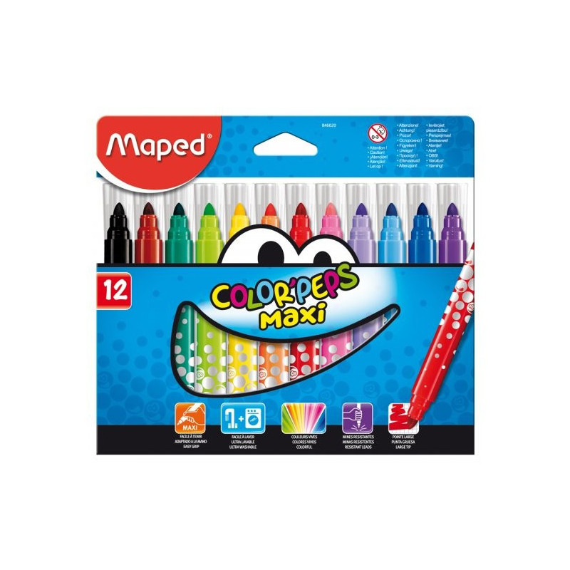 MAPED - Color'Peps Maxi, Fibre Tip Pen, Non Permanent