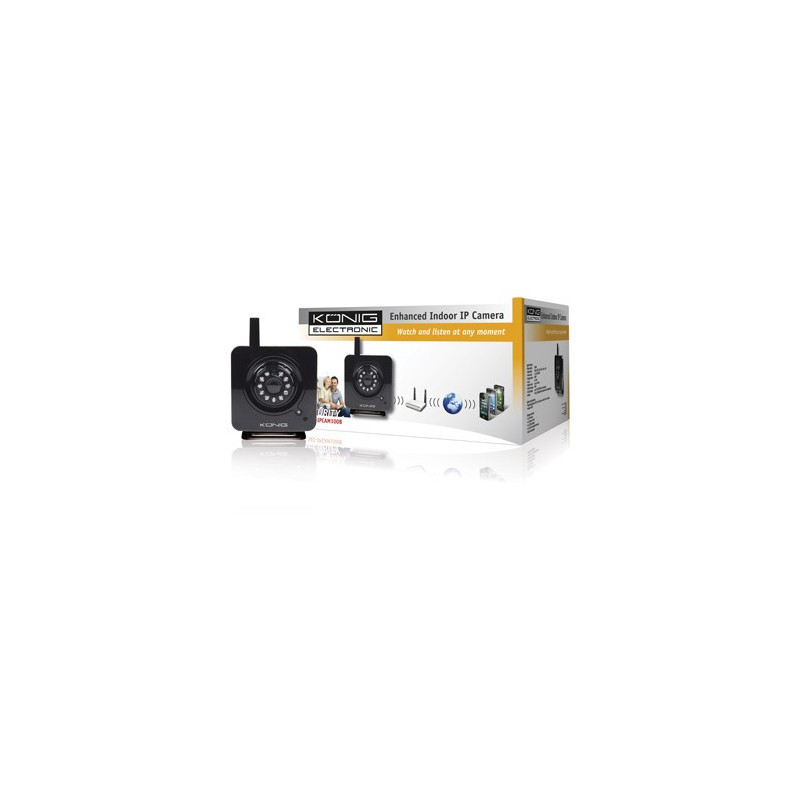 KONIG - Sec Ipcam 100 Ip Security Camera Indoor Cube Black 640x480 Pixels
