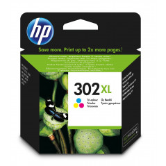 HP 302XL High Yield Tri-color Original Ink Cartridge (F6U67AE)