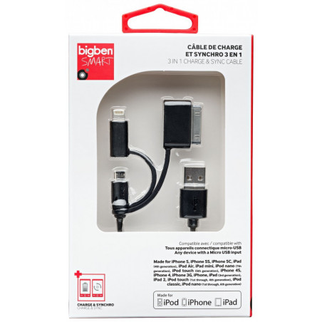 3 in 1 charge and sync cable